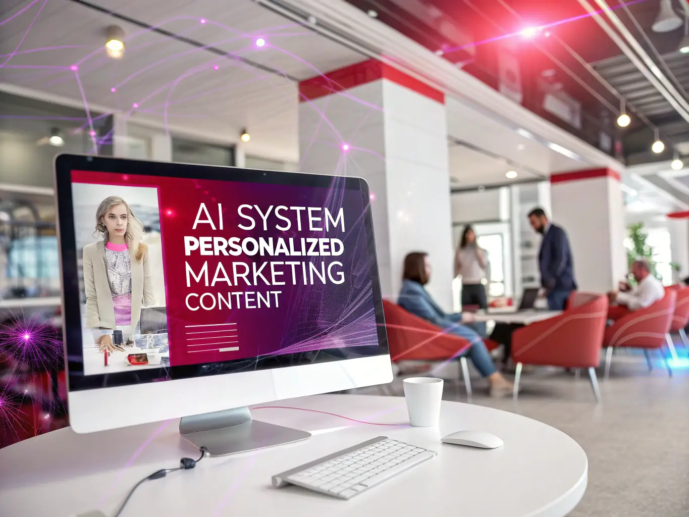 A clean, modern interface showcasing AIVault's AI-powered marketing automation tool, with data visualizations and user-friendly controls.